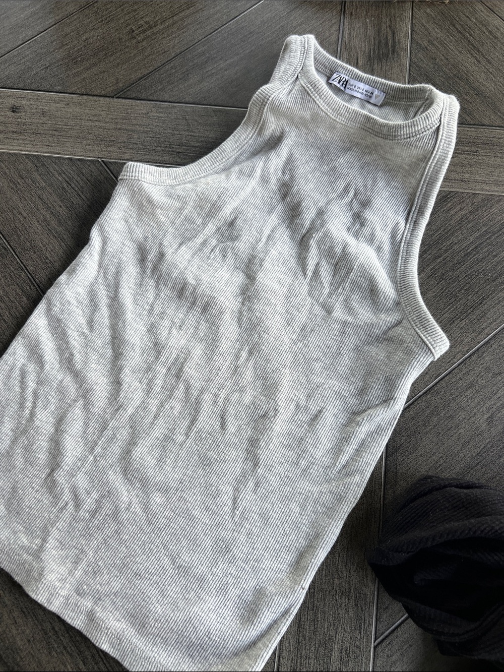 Zara Light Gray Ribbed Tank
